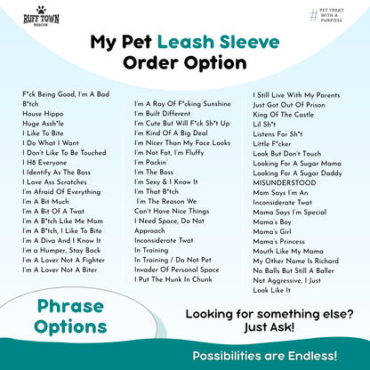 Customizable Pet Leash Cover Sleeve – Personalized Color & Text Options [PINK]
