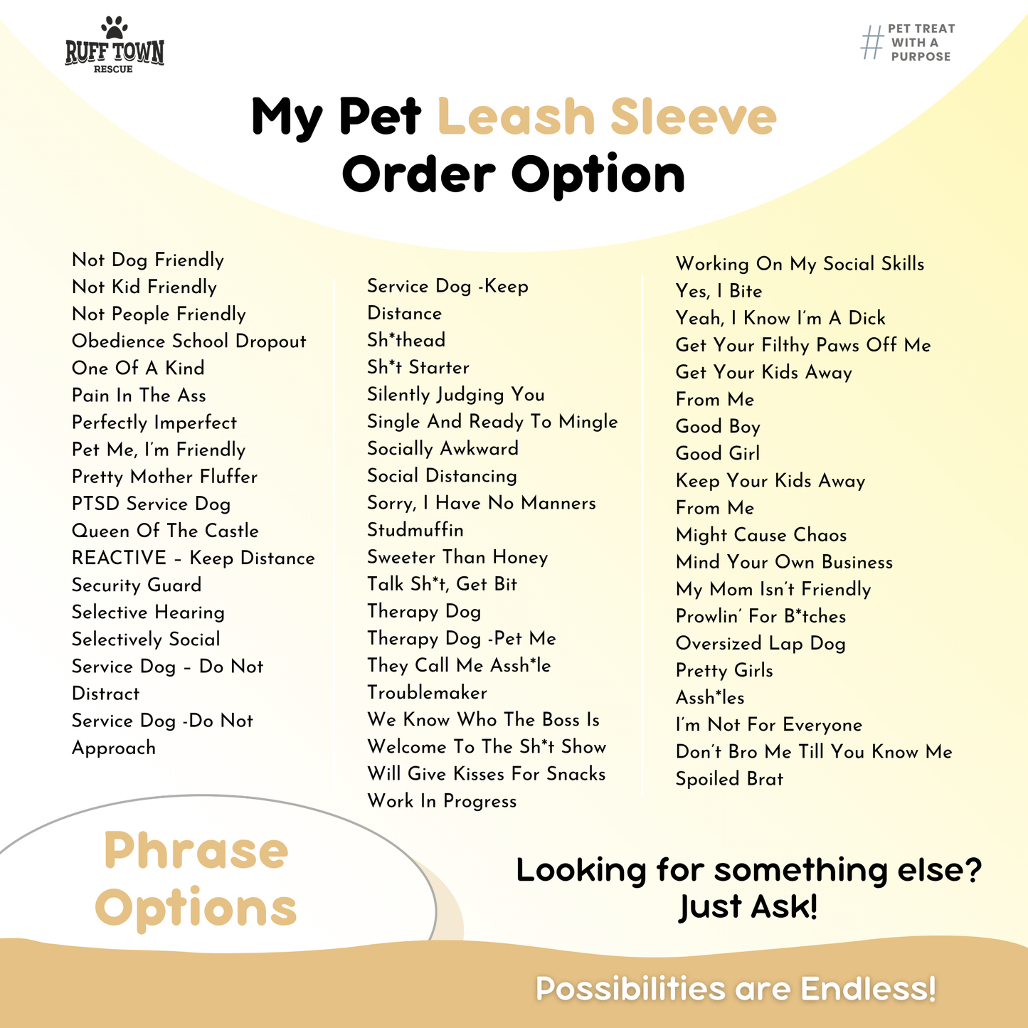 Customizable Pet Leash Cover Sleeve – Personalized Color & Text Options [PINK]