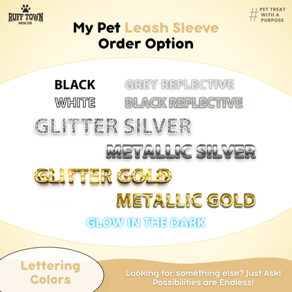 Customizable Pet Leash Cover Sleeve – Personalized Color & Text Options [PINK]